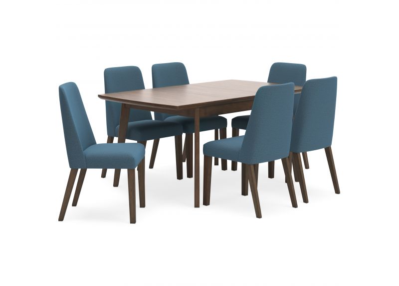 5 Piece Dining Set with Extension Dining Table (4 to 6 Seaters) and 4 Boucle Dining Chair - Jarklin